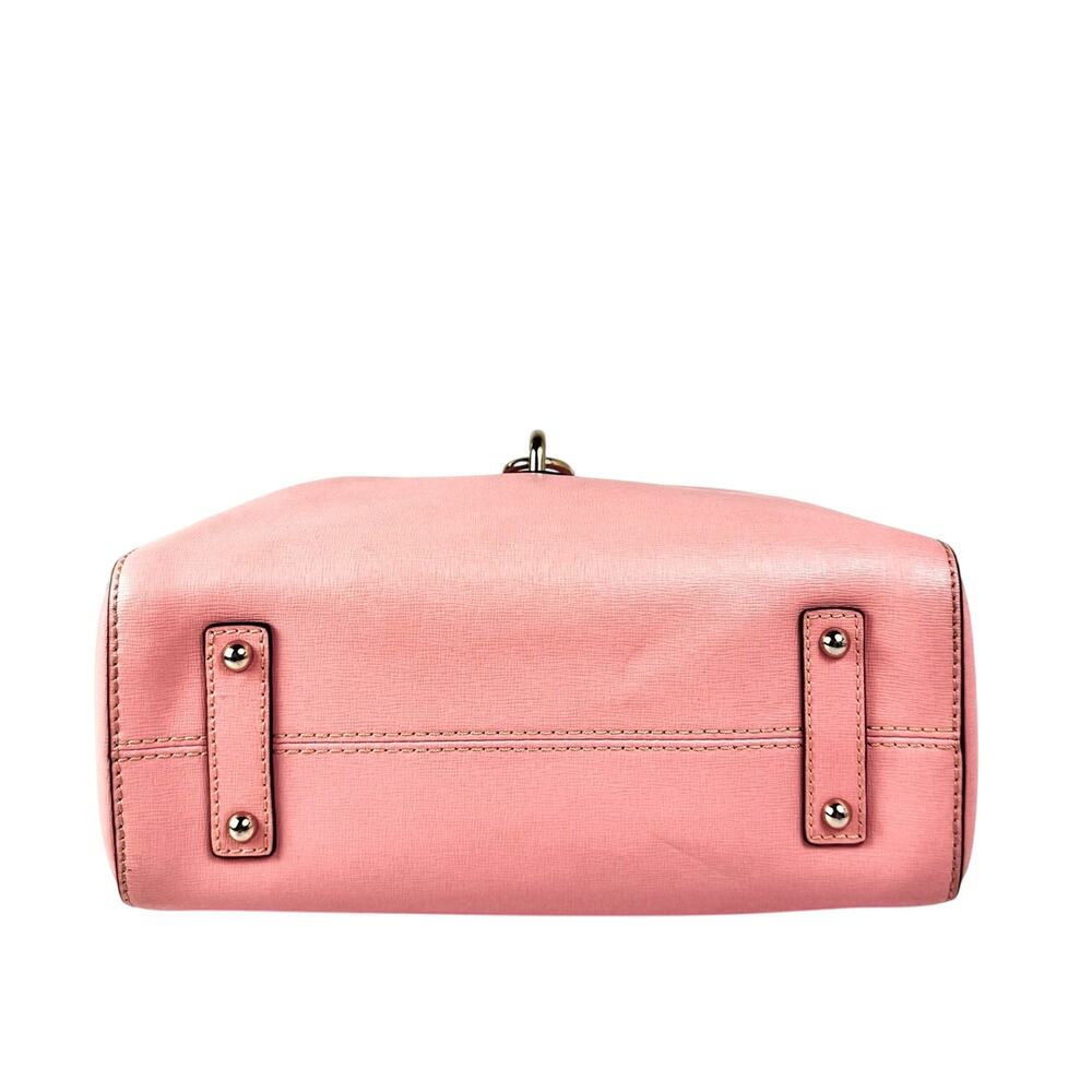 Dooney & Bourke Barlow Satchel Saffiano Leather Coral Pink Crossbody Bag - Picture 5 of 14